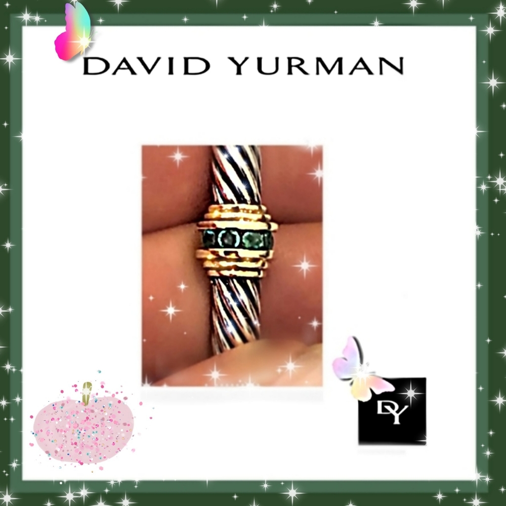 🔱HP! 'DAVID YURMAN' NEW! AUTH 5mm EMER CUFF🔱M